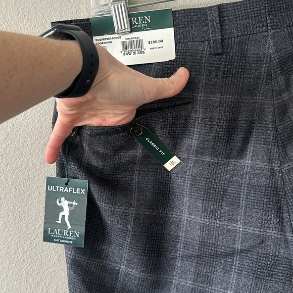 NWT Ralph Lauren Charcoal Classic Fit Men's Dress Pants ULTRAFLEX 34W x 30L - Picture 10 of 16